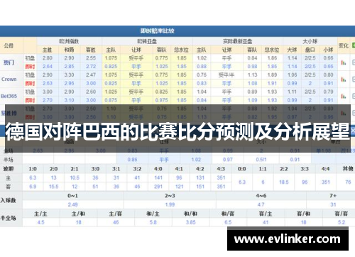 德国对阵巴西的比赛比分预测及分析展望